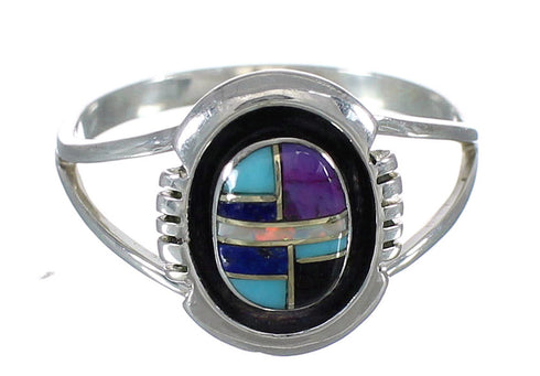 Sterling Silver Southwest Multicolor Jewelry Ring Size 5-3/4 MX60265